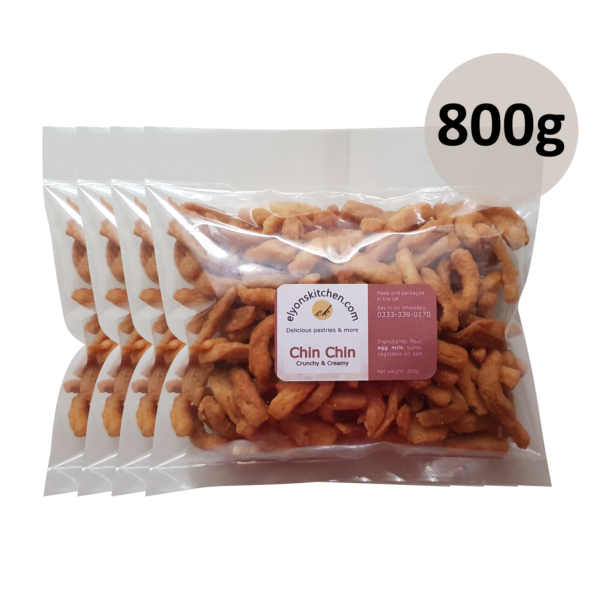 African Shop Near Me - Chin Chin 200g X 4, Crunchy And Creamy, Securely Sealed