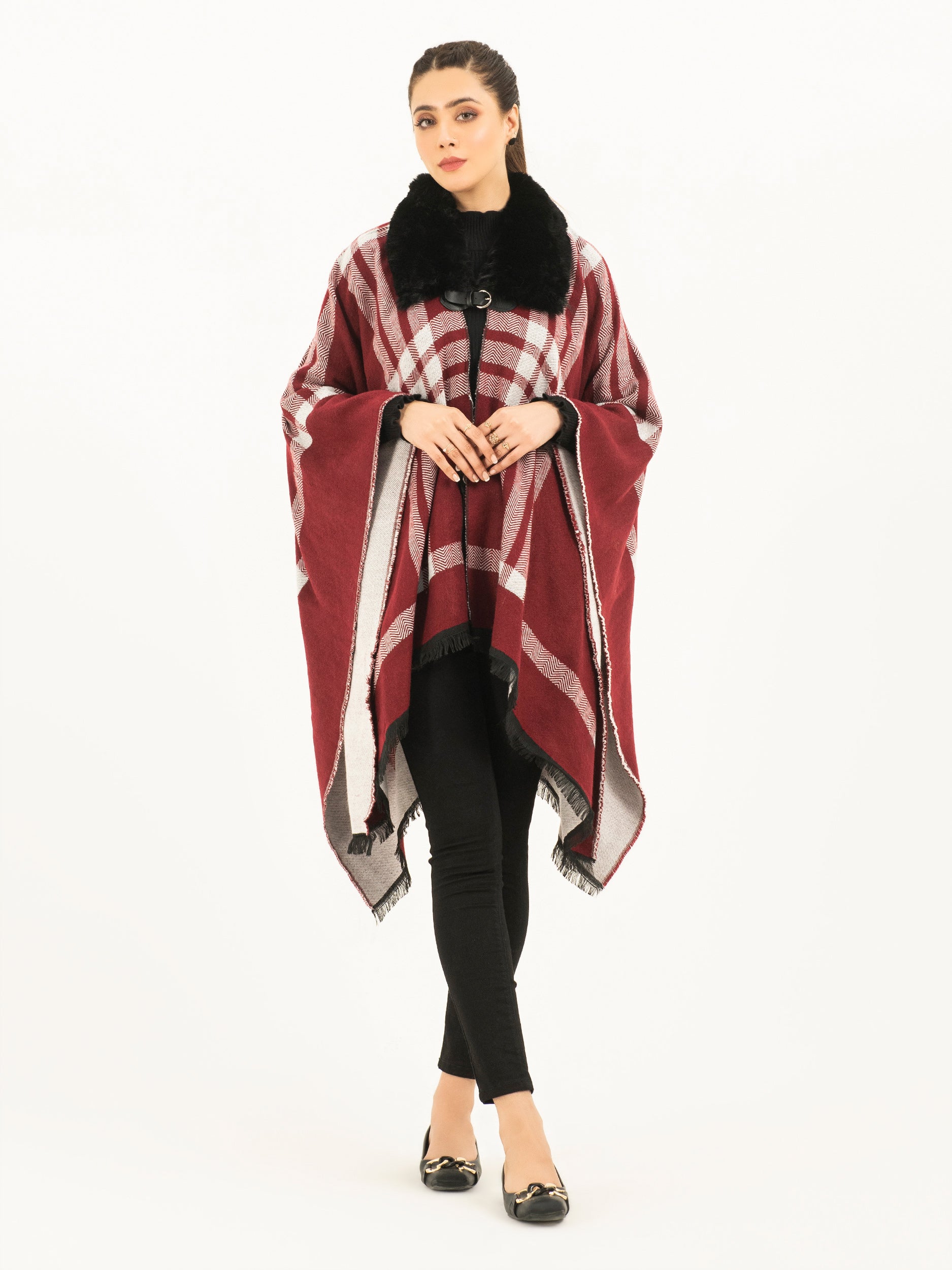 Fur cape shawl