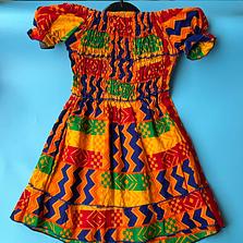 African Kids Girls Dress Short Sleeve Princess Baby Girl Dashiki Print 