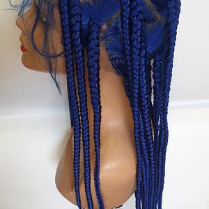 Blue Twisted Braided Wig Hair Synthetic Hair 56inches