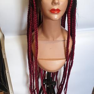 Red Twisted Braided Wig Hair Synthetic Hair 56inches